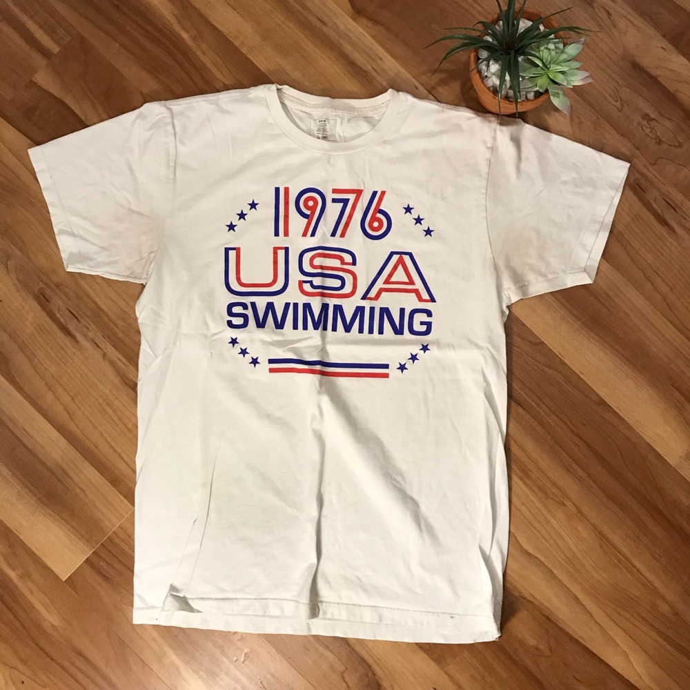 1976 USA Swimming Vintage Graphic Tee | White
